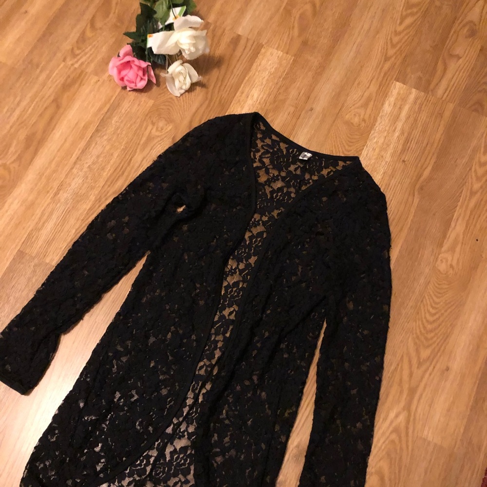 Black full lace cardigan